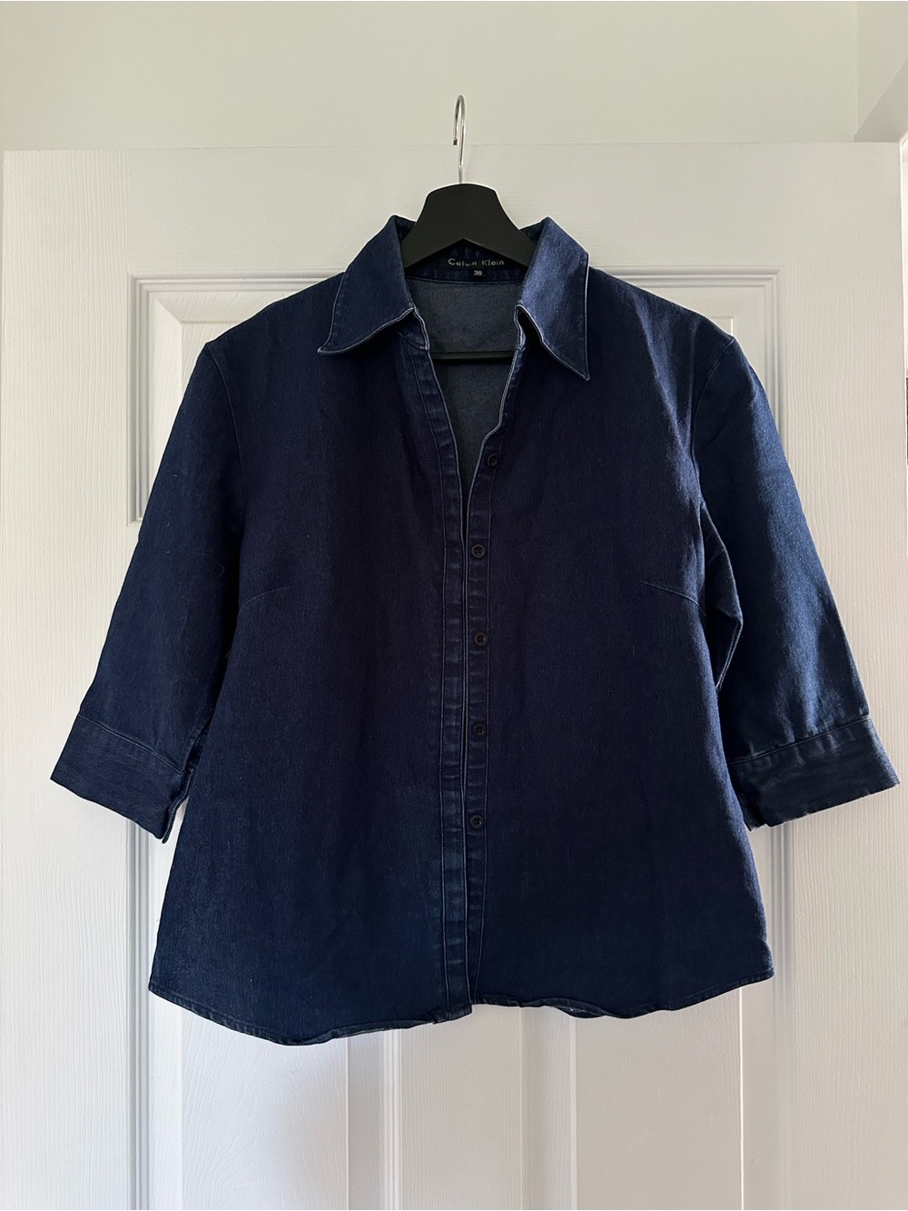 Calvin Klein Dark Navy Collared Denim Top